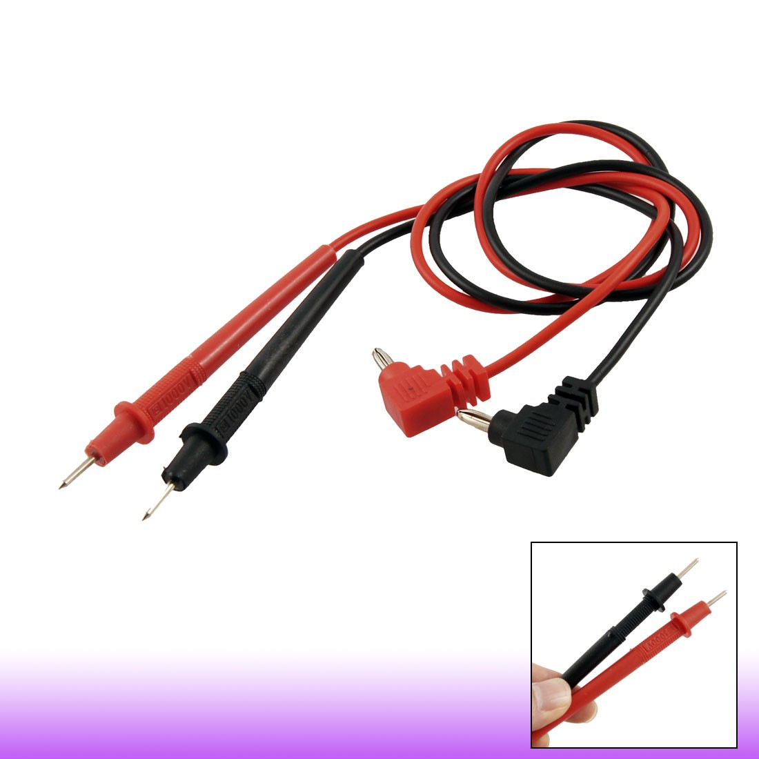 Pair 4mm Dia Banana Connector Multimeters Test Probe Cable Black Red 0.55M