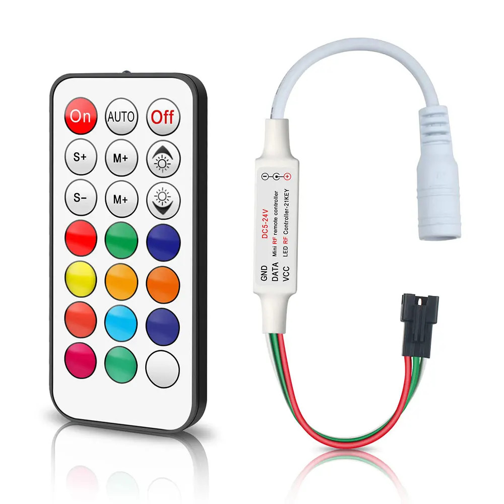 WS2812B WS2811 RGB Controller LED Pixels Light Strip DC/USB  21Keys RF Control
