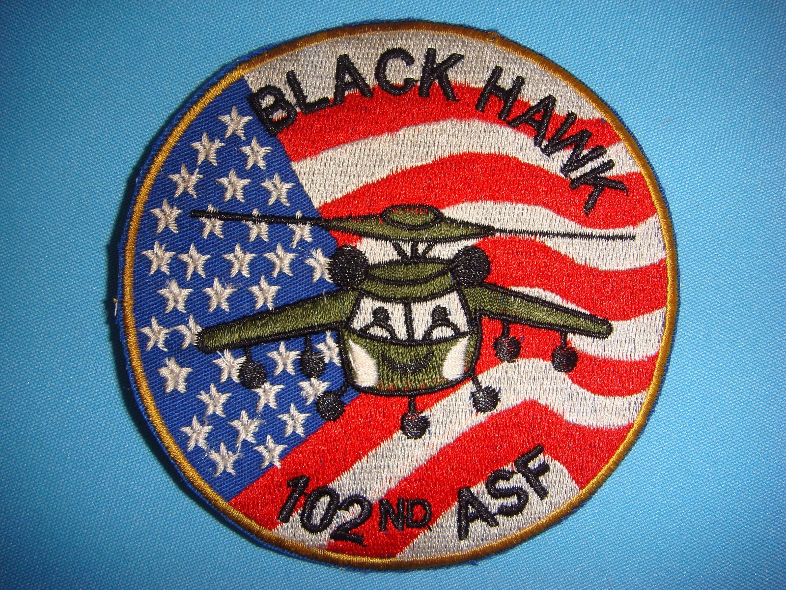 PATCH US ARMY 102nd AVIATION SUPPORT FACILITY  " BLACK HAWK "