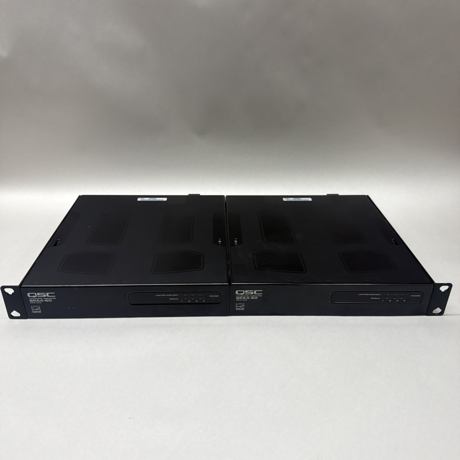Dual Rackmount QSC SPA4-60 4-Channel Compact Power Amplifier 1U Rack Mount Pair
