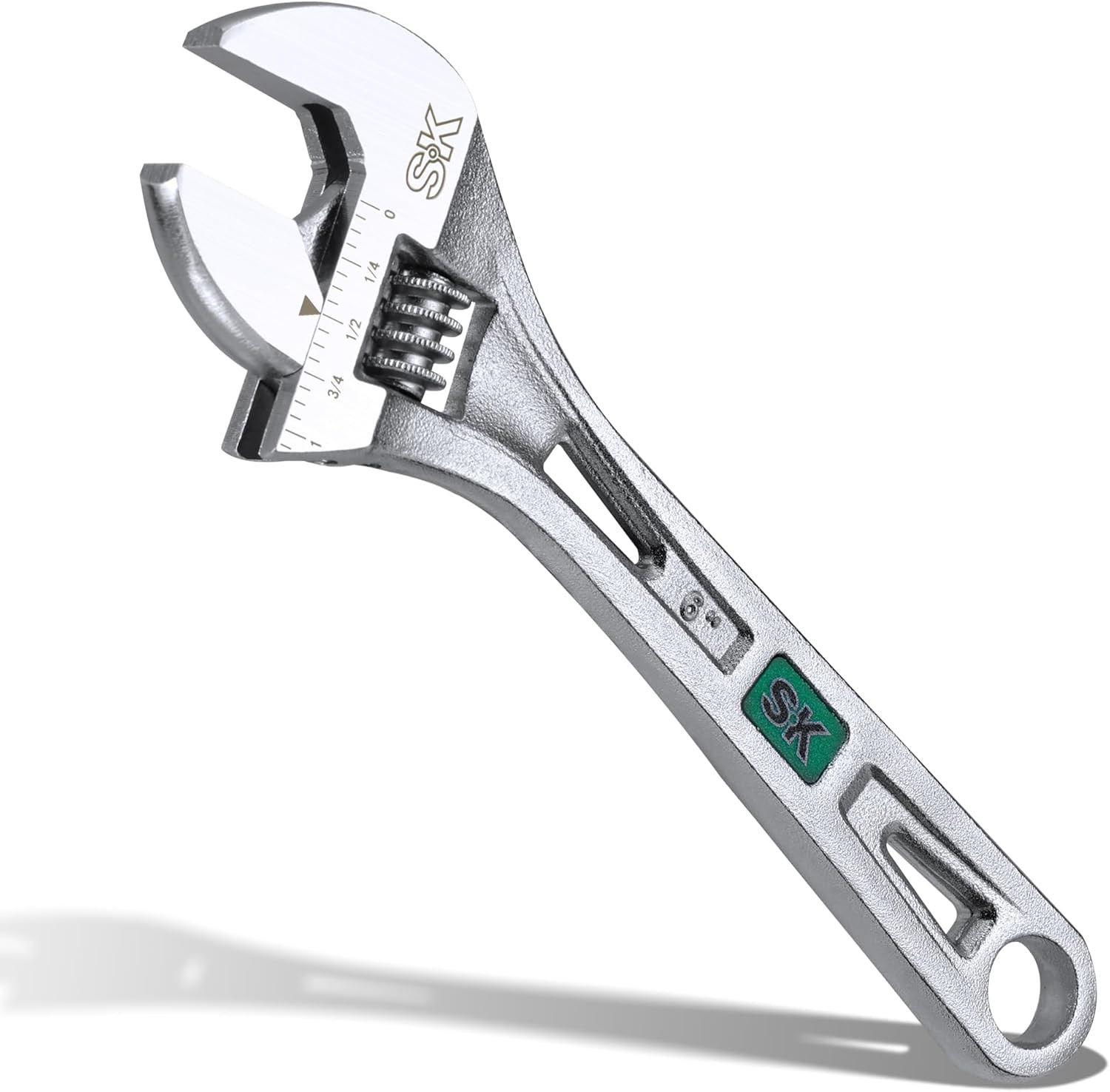 6-Inch Adjustable Wrench, 15/16" Jaw Capacity, Cr-V Steel, Sae&Metric Scales
