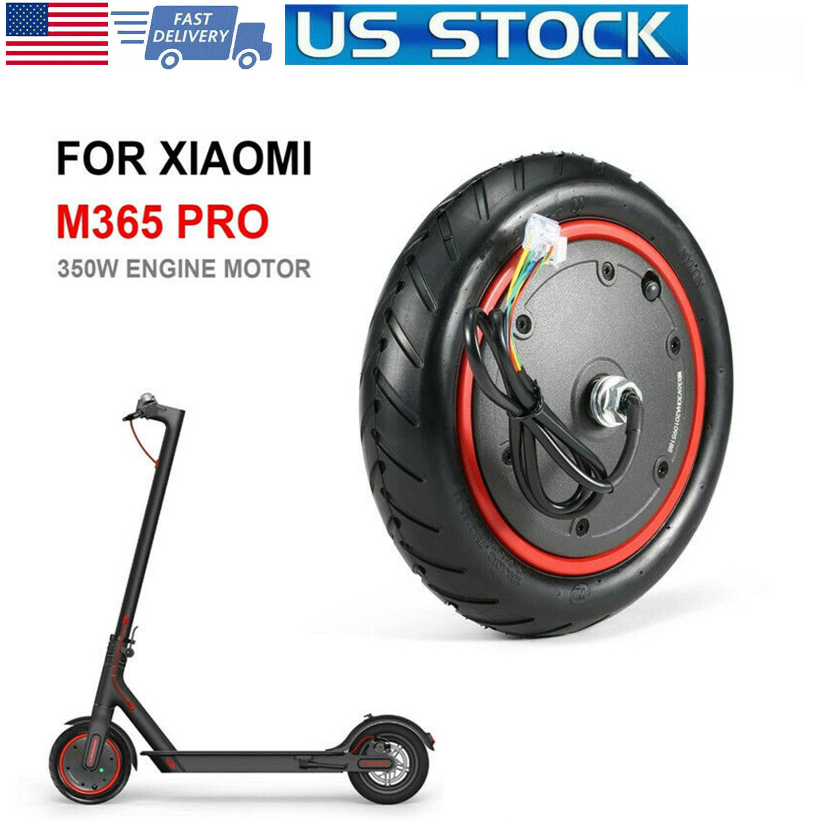 Front Wheel Motor Assembled for M365 PRO Xiaomi Electric Scooter 36V 350W US