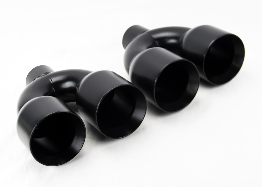 Dual 4" Quad Staggered Gloss Black Exhaust Tips Fits Acura TL 2004-2014