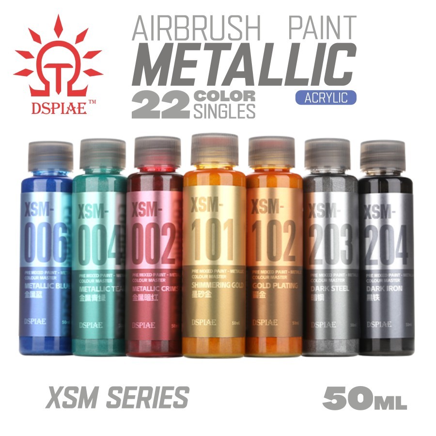 DSPIAE: Metallic Airbrush Paint - 50ml - Acrylic Water-Based - Singles 22 Colors