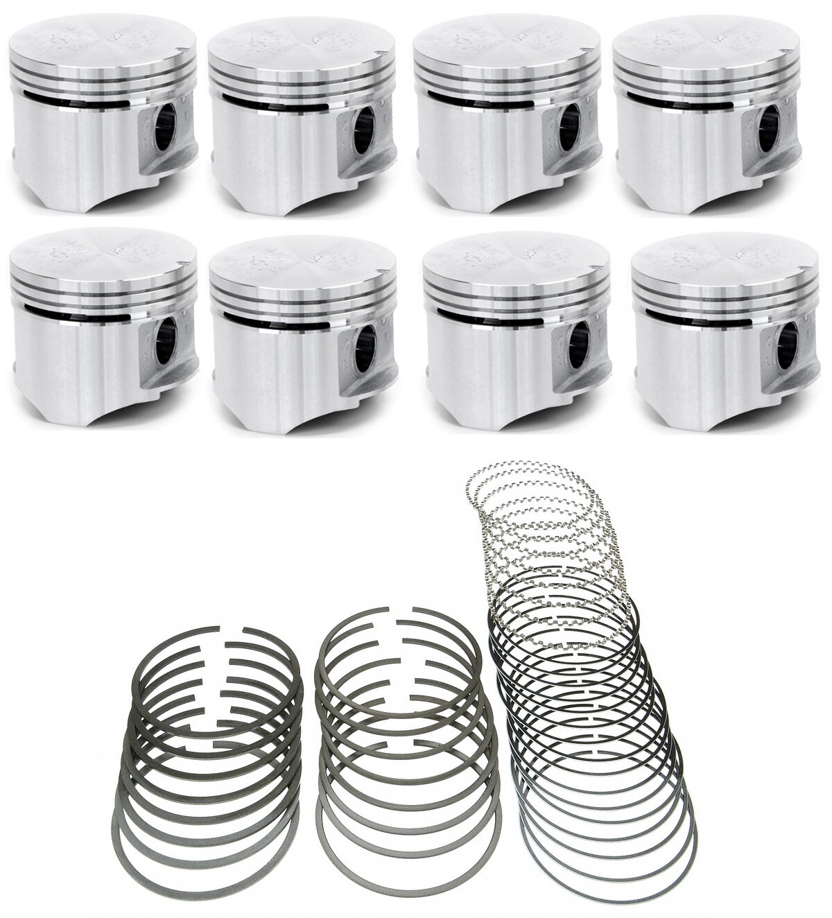 SILVOLITE Pistons Set/8+CAST Rings for 1972-1980 Plymouth Dodge Chrysler 440 030