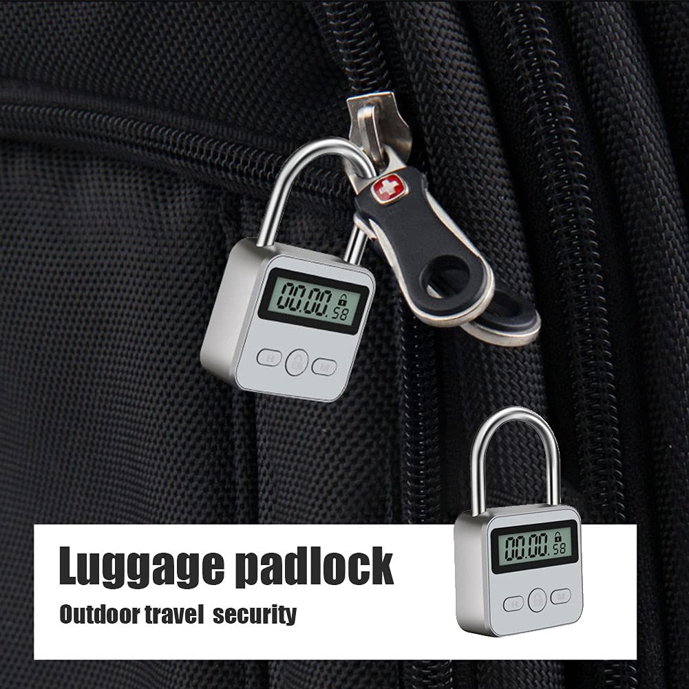 Metal Timer Lock, 99 Hours Max Timing USB free size, Silver