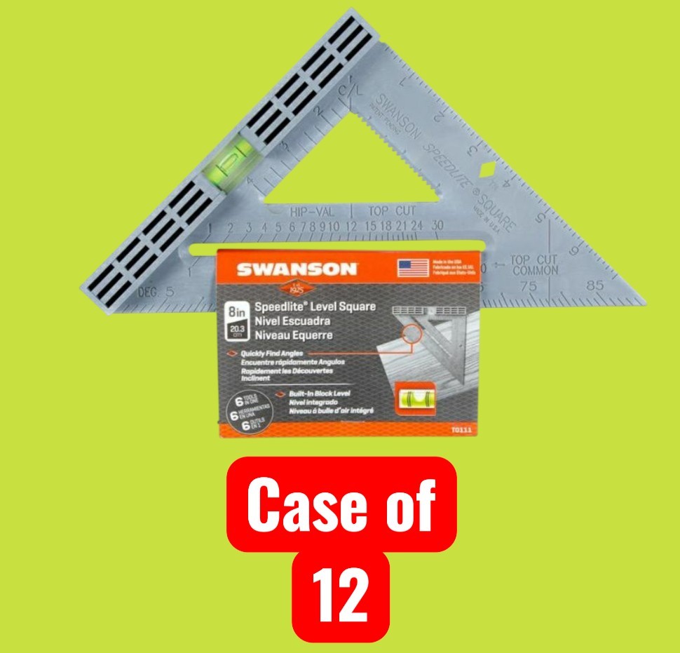 12 Swanson Speedlite 8 In. Plastic Rafter Square with Level TO111 Swanson