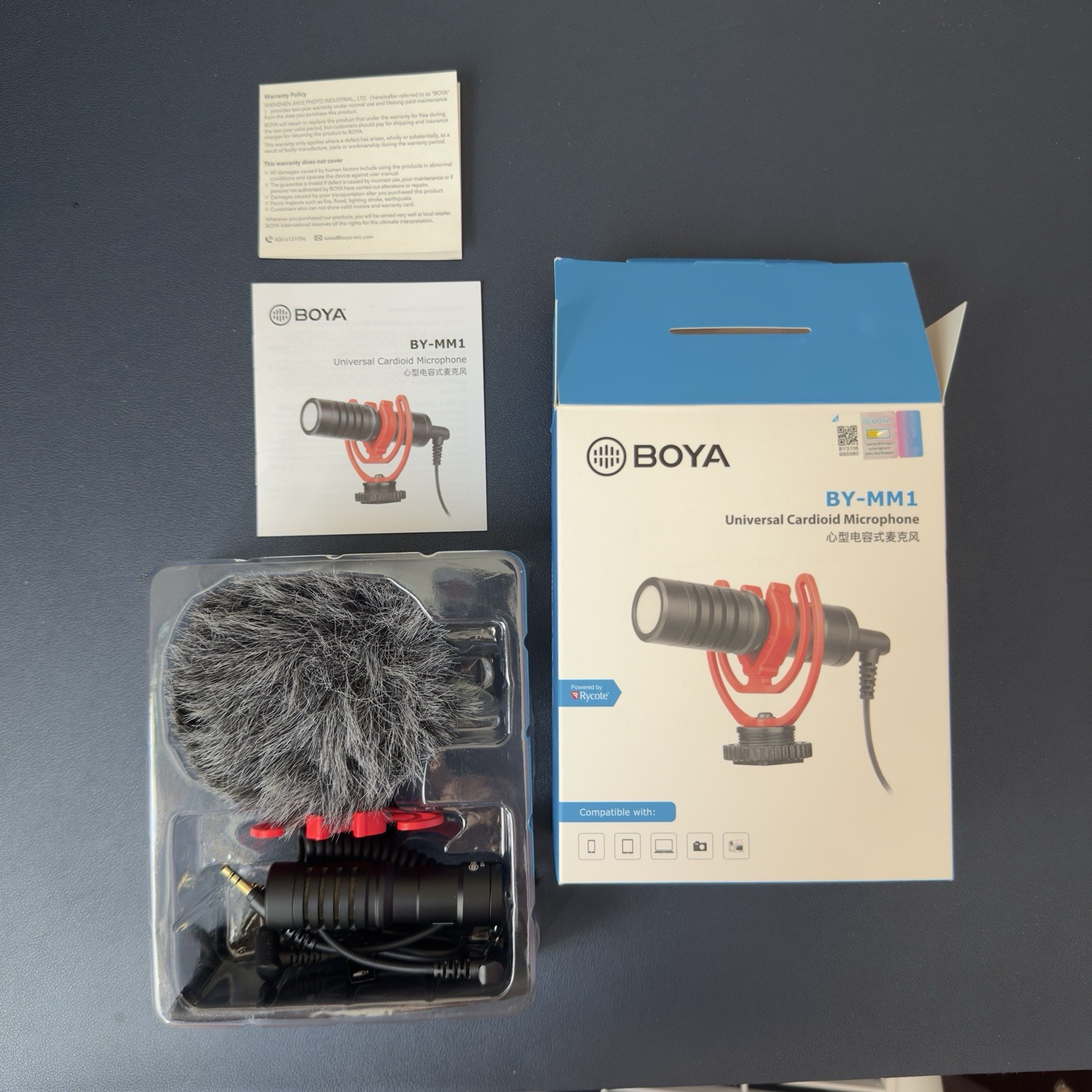 BOYA BY-MM1 Compact Shotgun Video & On-Camera Mini Recording Microphone, Black