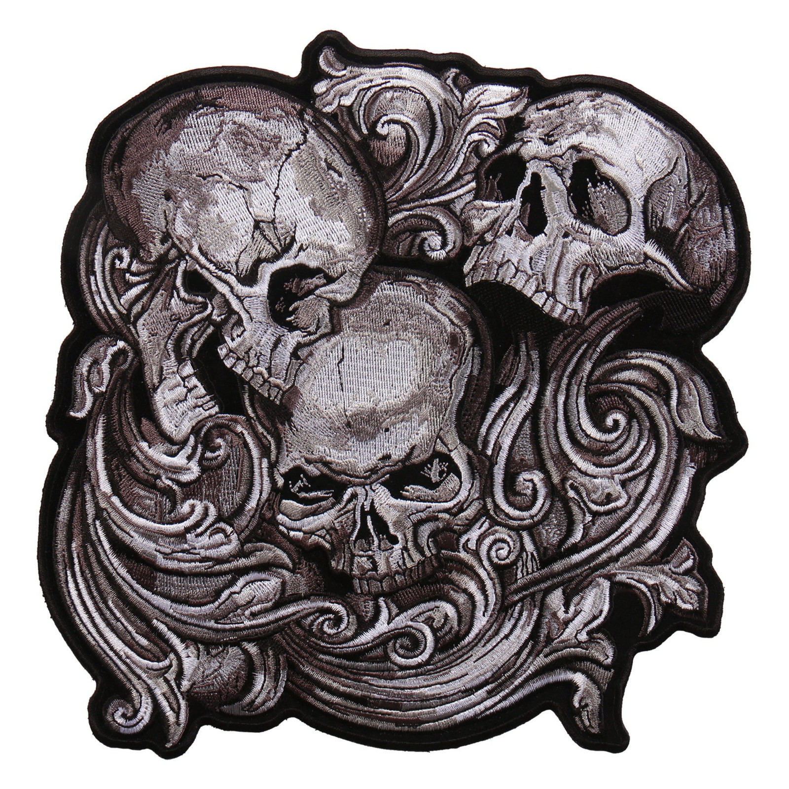 JUMBO SKULLS High Thread 4" x 4" IRON ON JACKET VEST PATCH