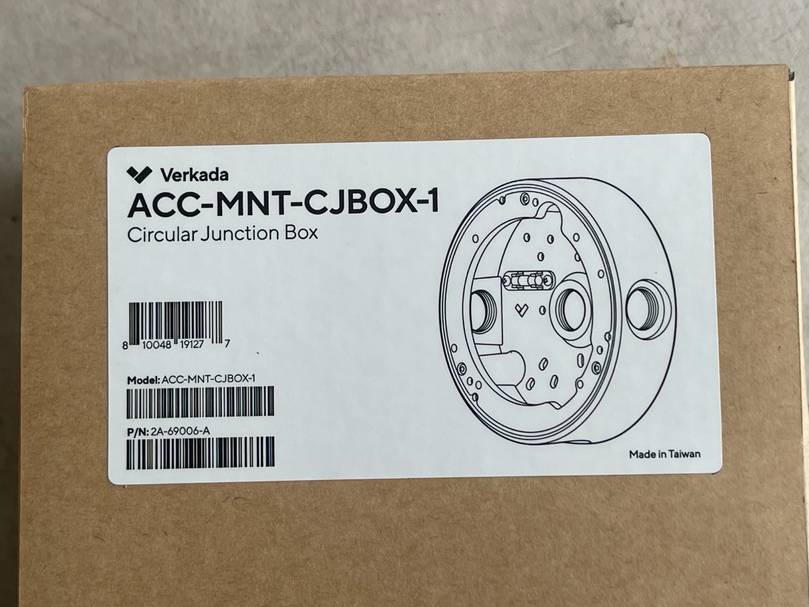 Verkada ACC-MNT-CJBOX-1 Circular Junction Box Security Camera Mount White New
