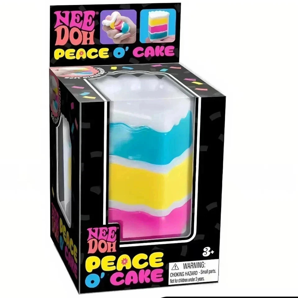Needoh Peace O’ Cake Multi-Color Sensory Toy for Kids Nee Doh Cake