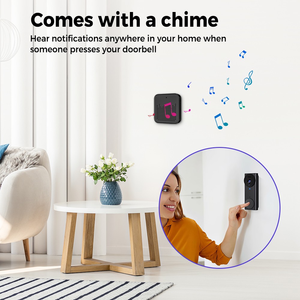 Smart WiFi Video Doorbell Wireless Door Bell Phone Ring Intercom Security Camera