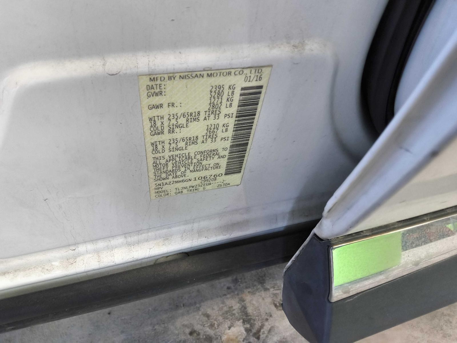 Used Battery Tray fits: 2016 Nissan Murano Grade A