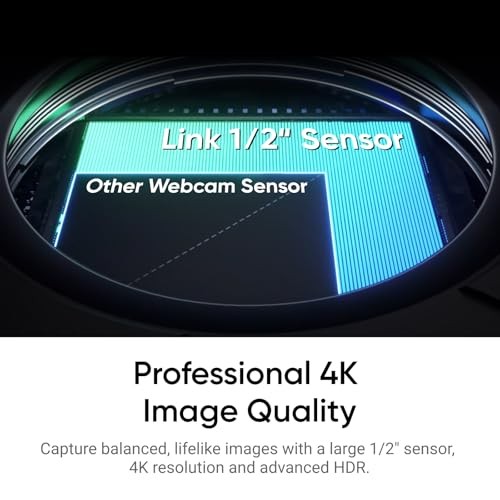 Link 2C - 4K Webcam for PC/Mac, 1/2" Sensor, Graphite Black Standard Bundle