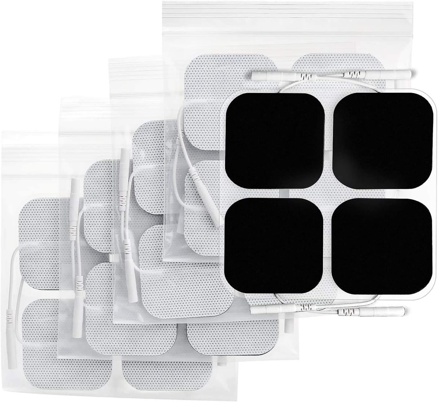 AUVON TENS Unit Pads Electrode Patches with Upgraded Self-Stick A White