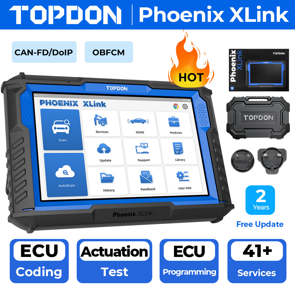 TOPDON Phoenix XLink Automotive Diagnostic Scan Tool with 10.1 Inch Tablet