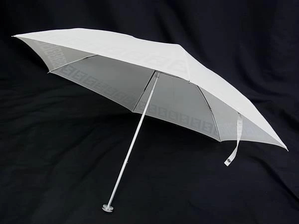 Fendi DH6341 Zucca Foldable Umbrella 3 Section Ivory Authentic Luxury