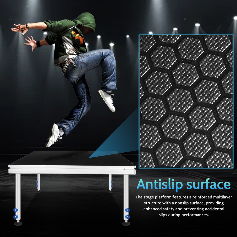 Portable Stage 4x4 ft Height Adjust Stage Riser 24"-40" Modular Stage Platform