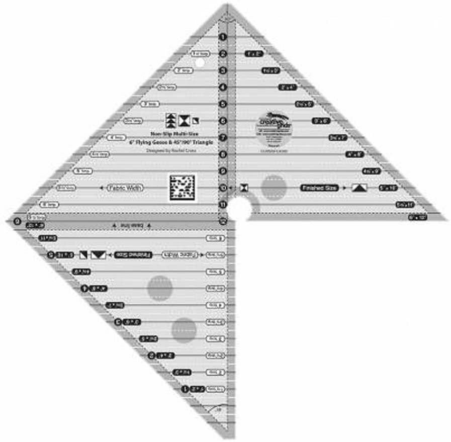 Creative Grids Multi Size 6" Flying Geese 45 Degree and 90 Degree Triangle...