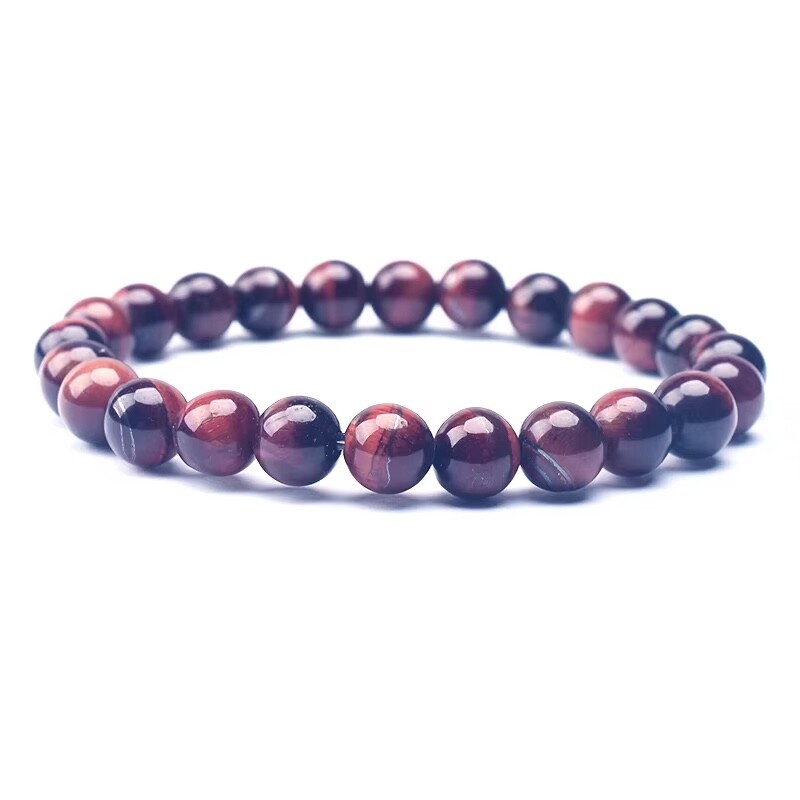 Natural Red Tiger Eye Beaded Bracelet 10mm Stone Meditation Yoga Healing Energy