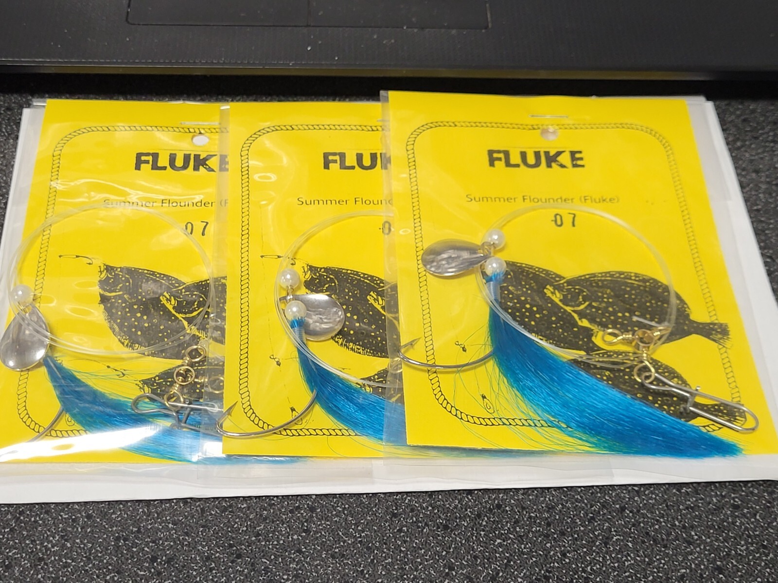 3 NJ Hand Tied Classic English Style Spinner/BLUE Fluke/Summer Flounder Rigs
