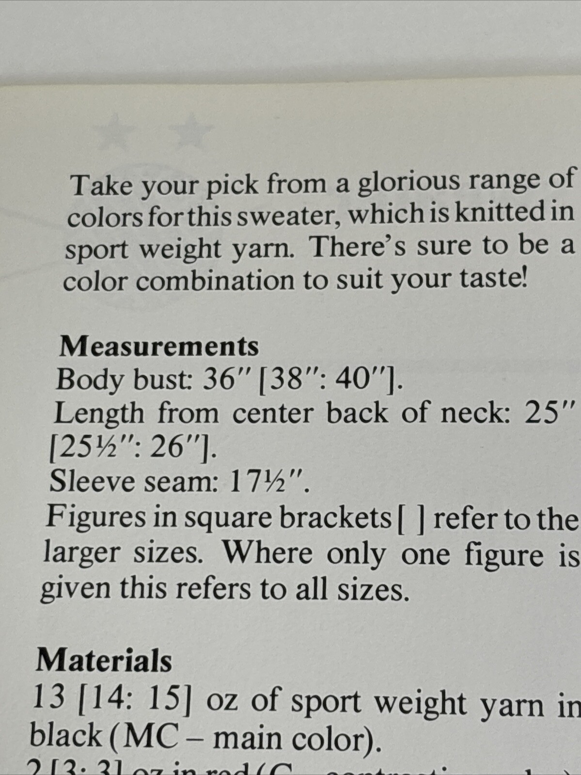 Easy Knit Bobble Sweater Women's Knitting Pattern Card