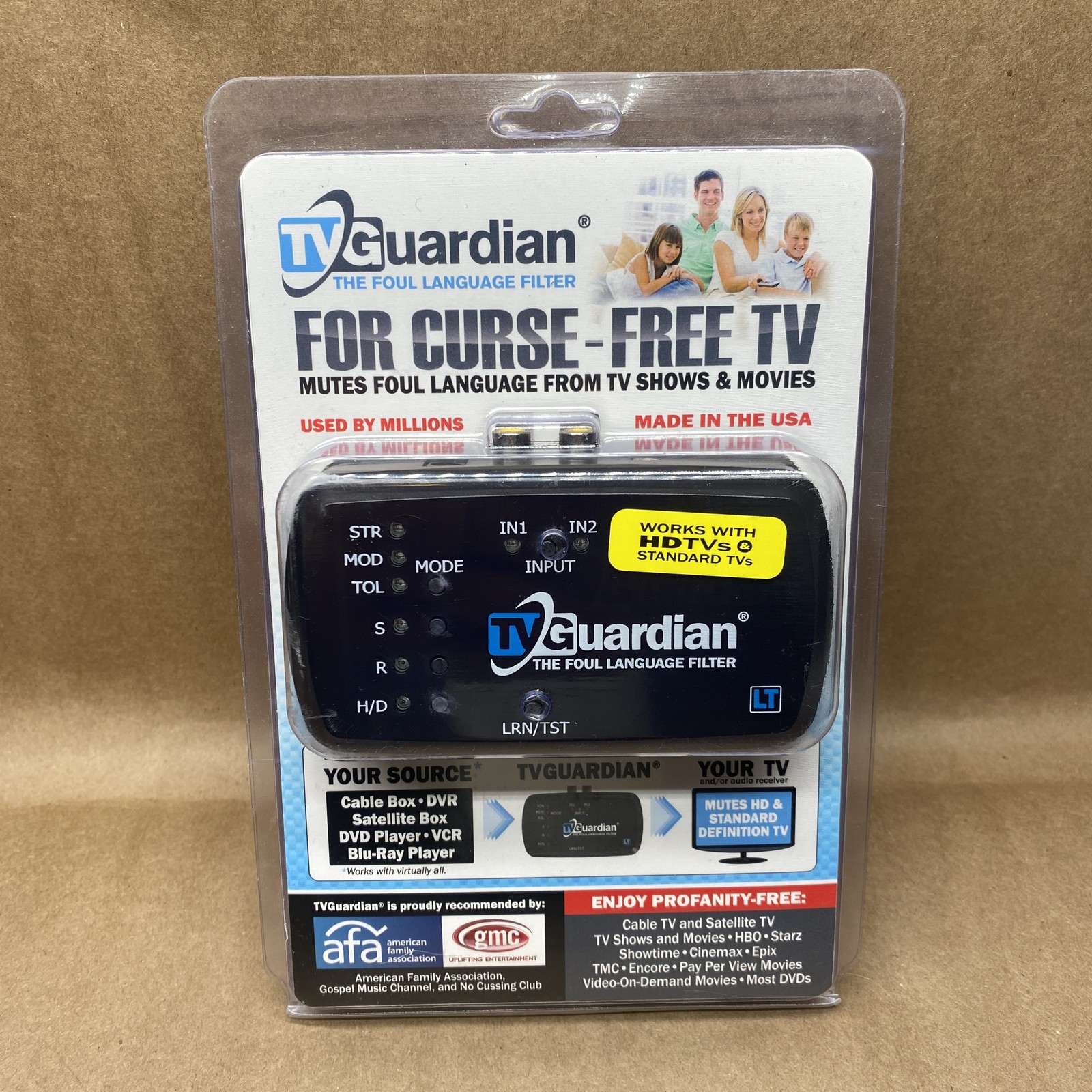 TVGuardian Foul Language Filter for Curse-Free TV Mutes Shows Movies New Sealed