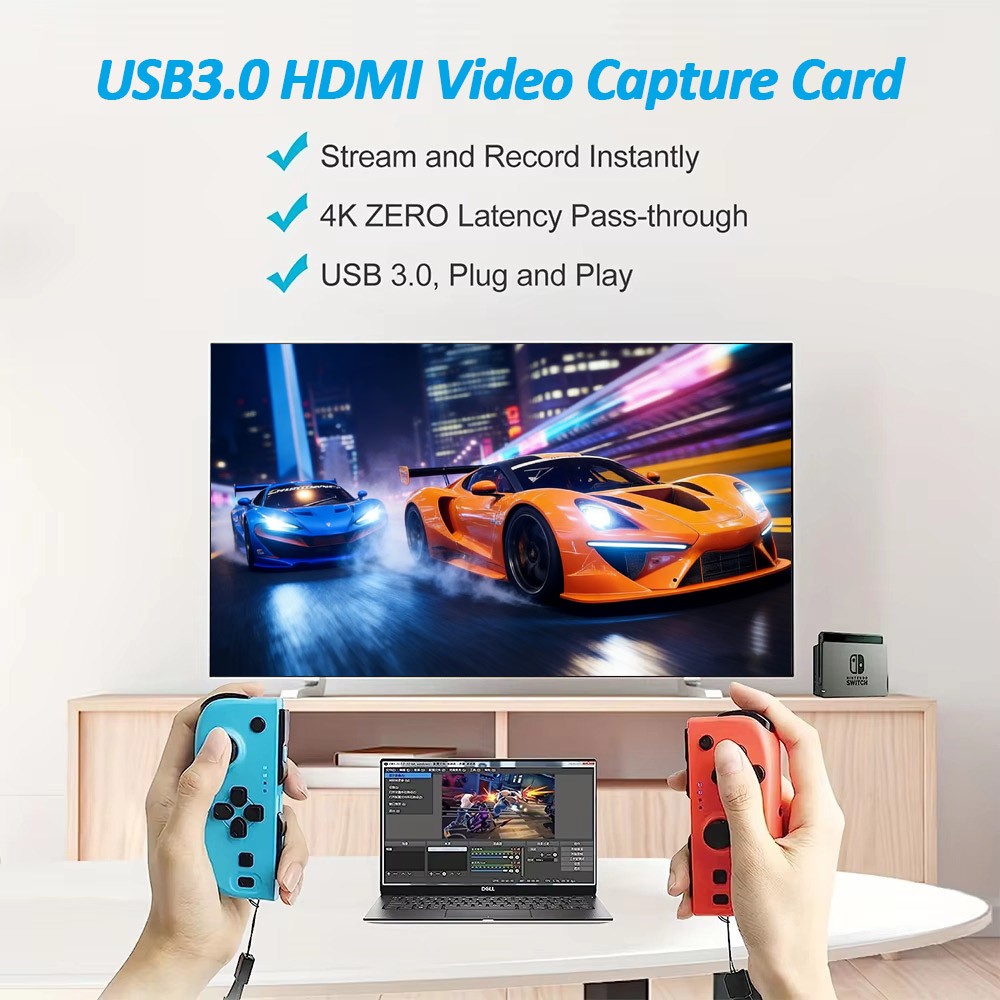 Video Capture Card Box HDMI/USB3.0 Live Streaming Game Console/TV Tiktok Record