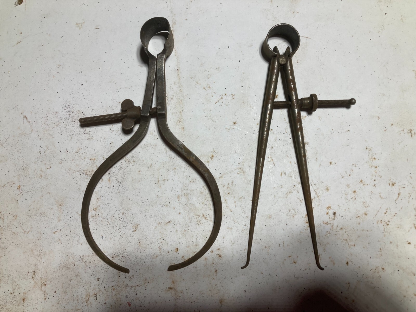 2 Vintage Precision Compass Divider For Carpenter Quality Drafting 6"