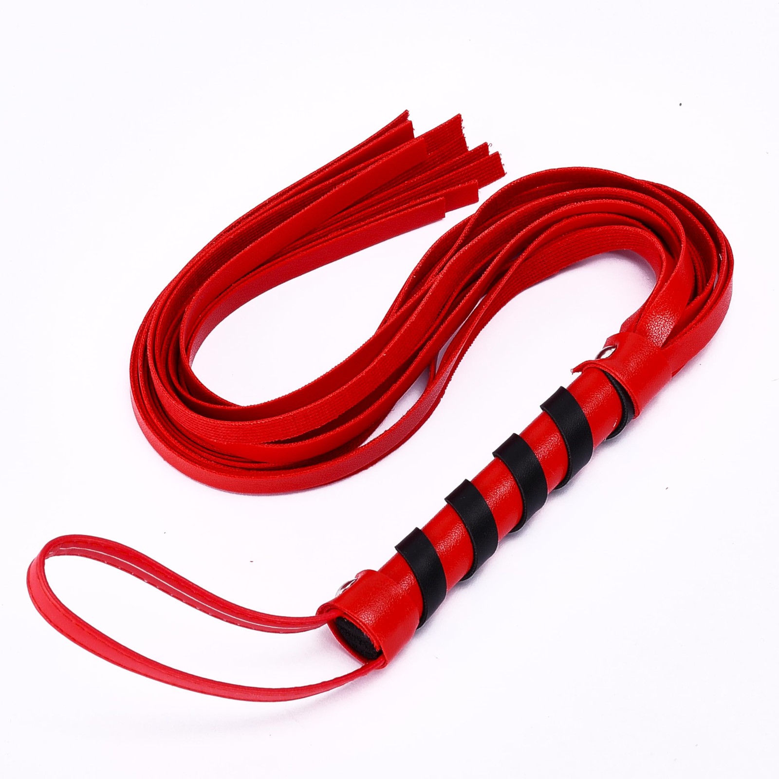 Faux Leather Floggers for Bedroom  Black Whip for Adults, Structured DiamondP...