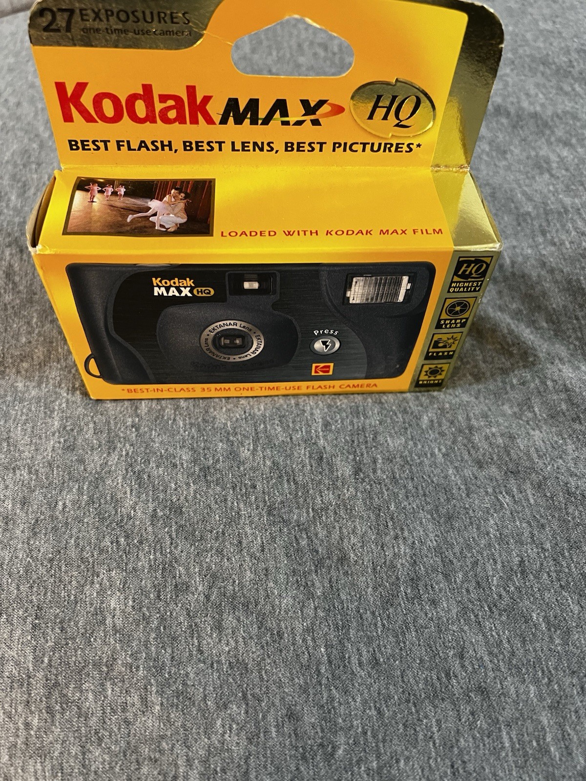 Kodak Max HQ One-time Use Camera 27 Exposures Flash 35MM