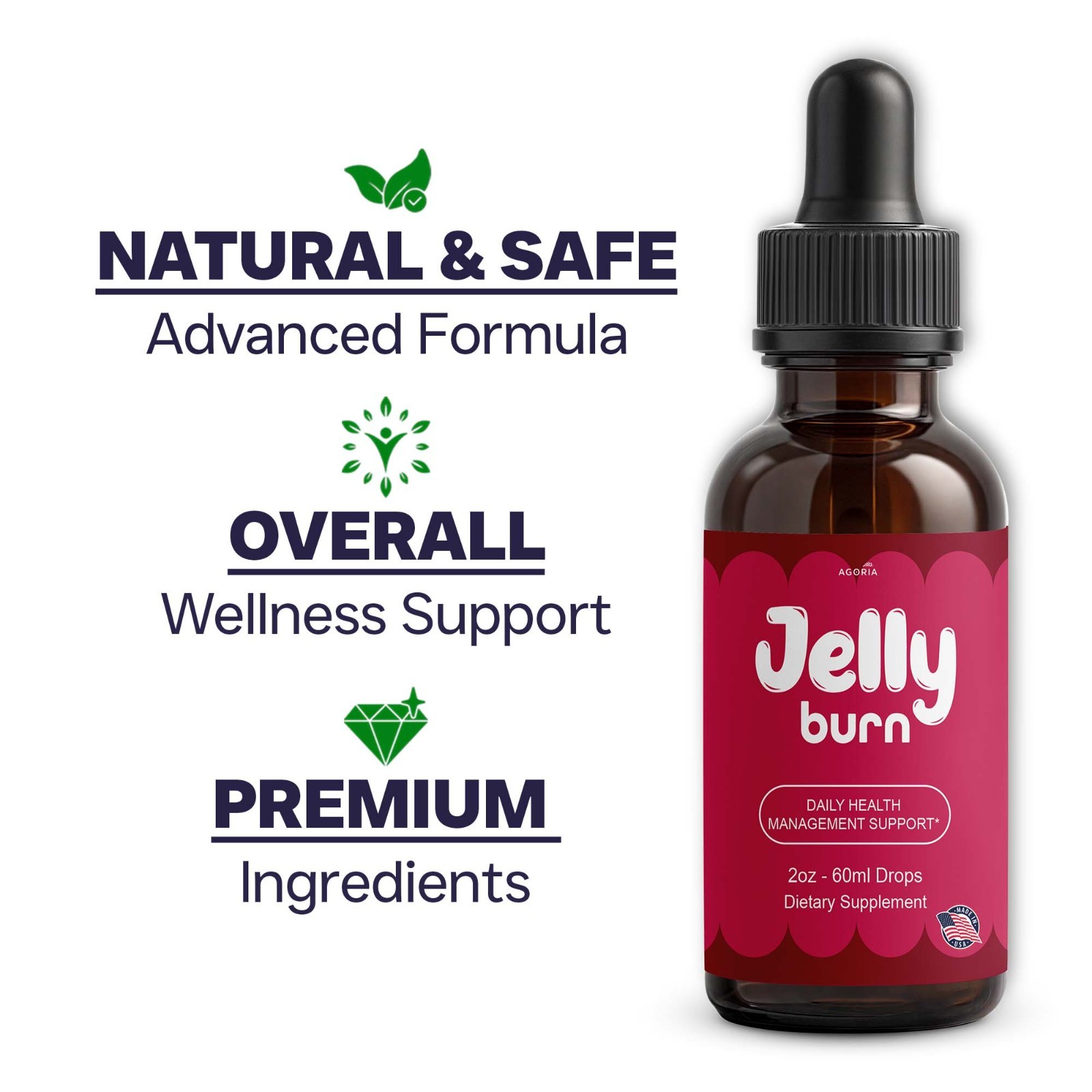 (6 Pack) Jelly Burn Advanced Weight Management Drops, JellyBurn Drops