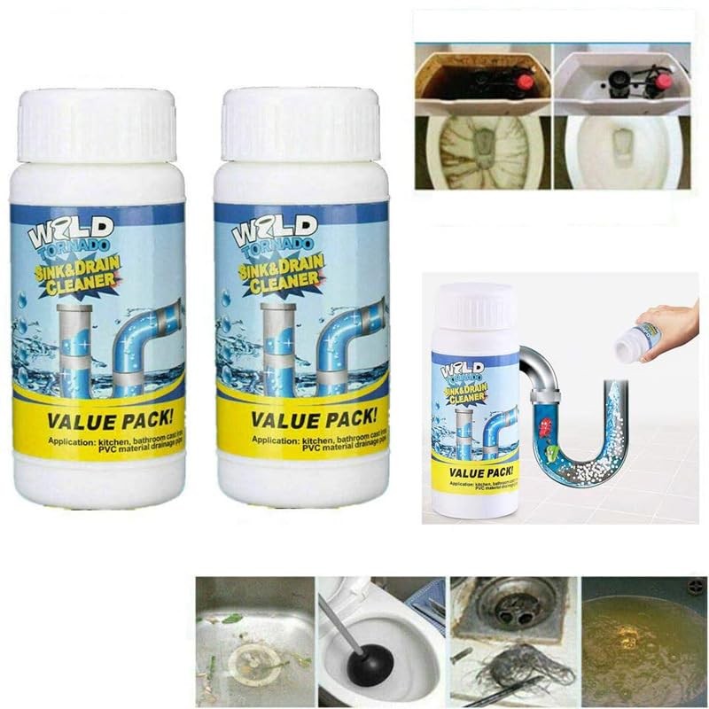 Wild Tornado Powerful Sink & Drain Cleaner Powder - Quick Foaming Super...