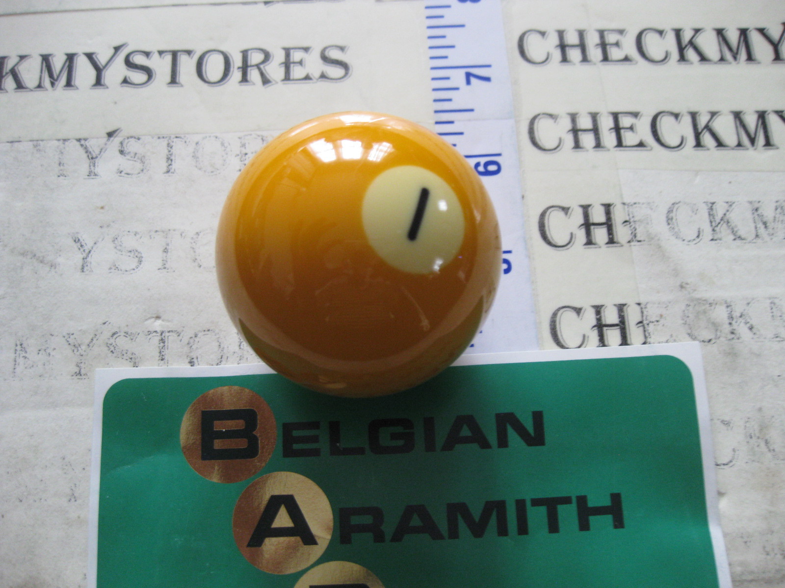 VINTAGE ARAMITH # 1 BALL BILLIARD BALL MADE IN BELGIUM 2 1/4" 6OZ.OR 170GRM,