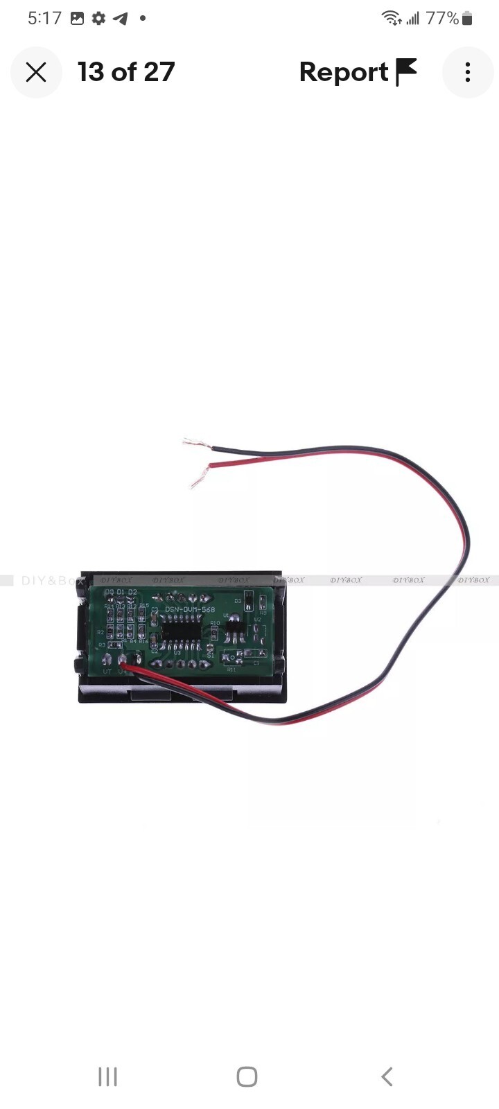 HOBBYIST - 4.5 - 30 VDC PANEL MOUNTABLE DIGITAL VOLTMETER. .56" RED LED READOUT.