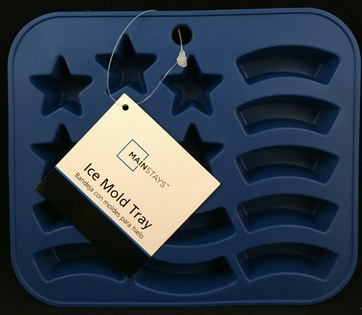 USA Flag Novelty Ice Cube - Ice Mold Tray - 15 Mold Tray - Blue - Main Stays