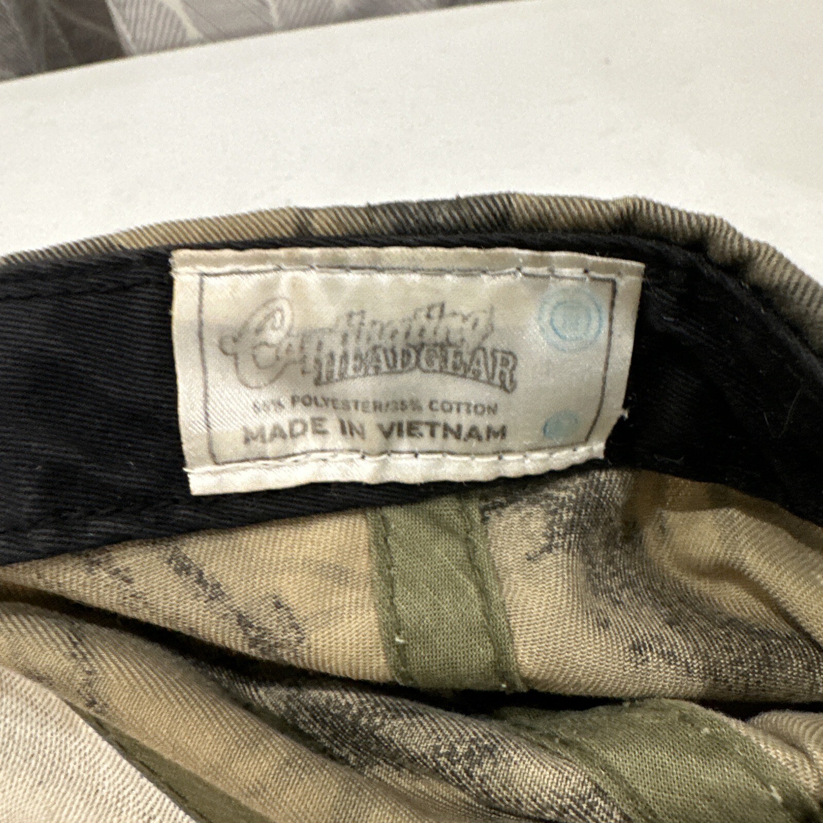 Illinois Capitol I Camouflage Tan Hat Cap. Hook Loop Well Worn