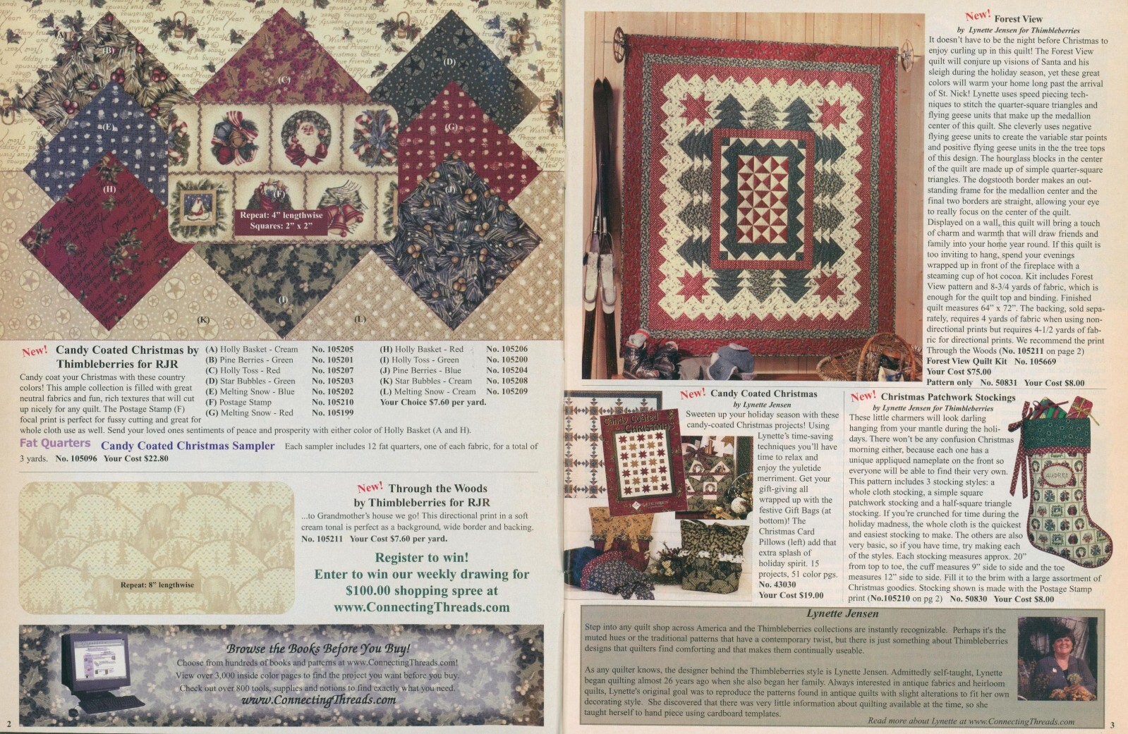 Lot 2 Connecting Threads 2002 Quilting Supply Catalog Fabric Collections Tools