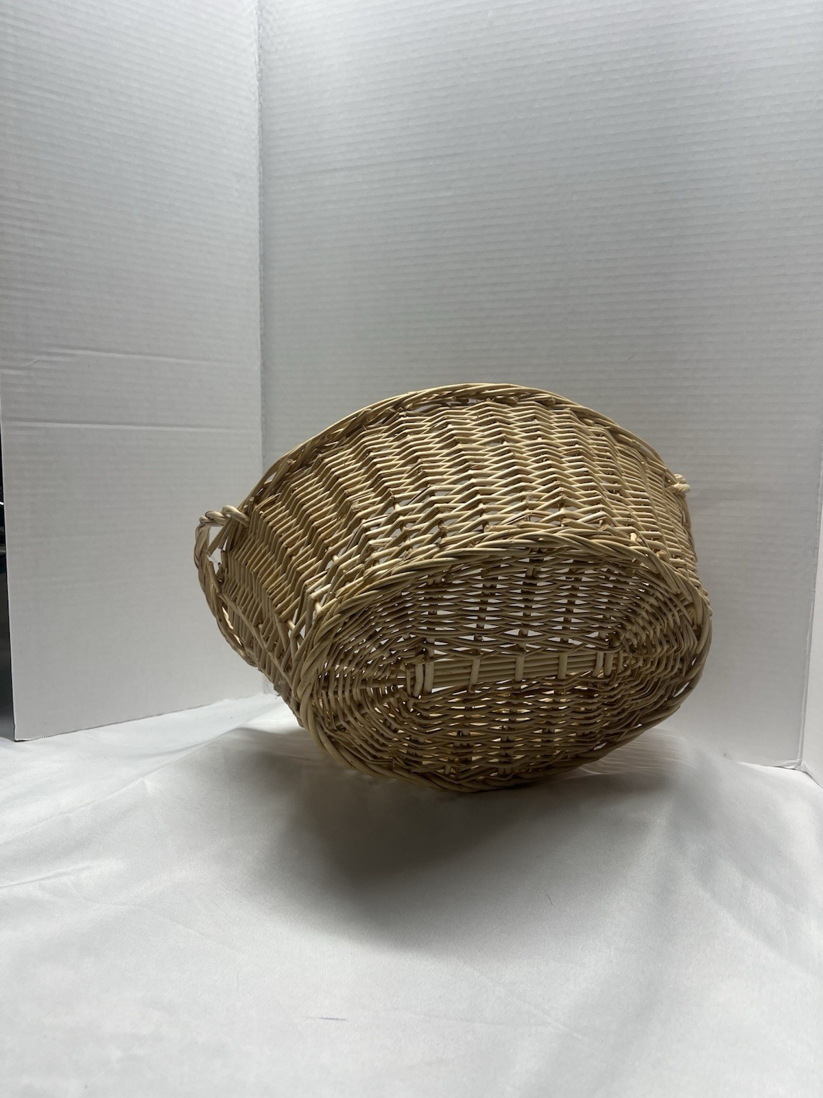 Oval Wicker Storage Basket with Handles
