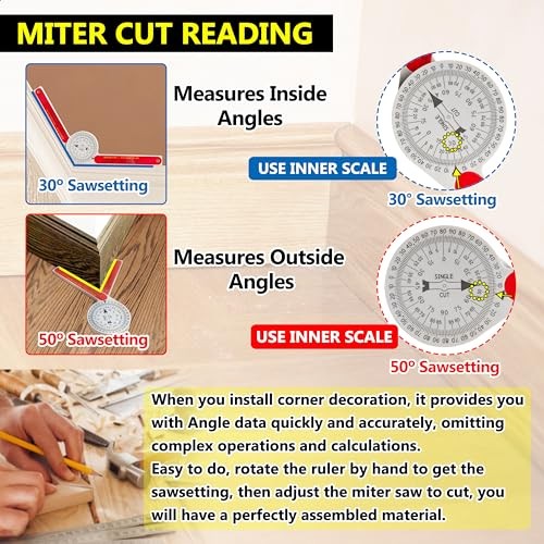 Miter Saw Protractor, Miter Angle Finder for Woodworking Replacement for #505P