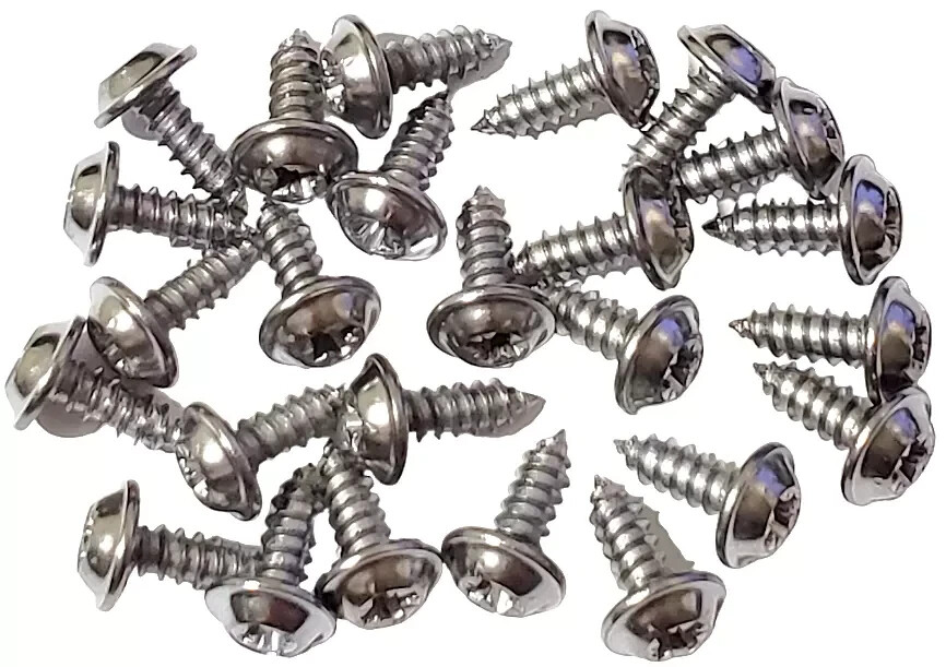 GM Chrome Wheel Well Trim Molding Screws- #8 x 7/16" Long Flat Top- 25pc- #233