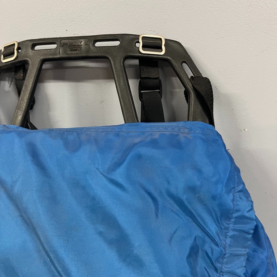 Vintage Coleman Peak 1 External Frame Hiking Backpack Blue Camping Pack Large