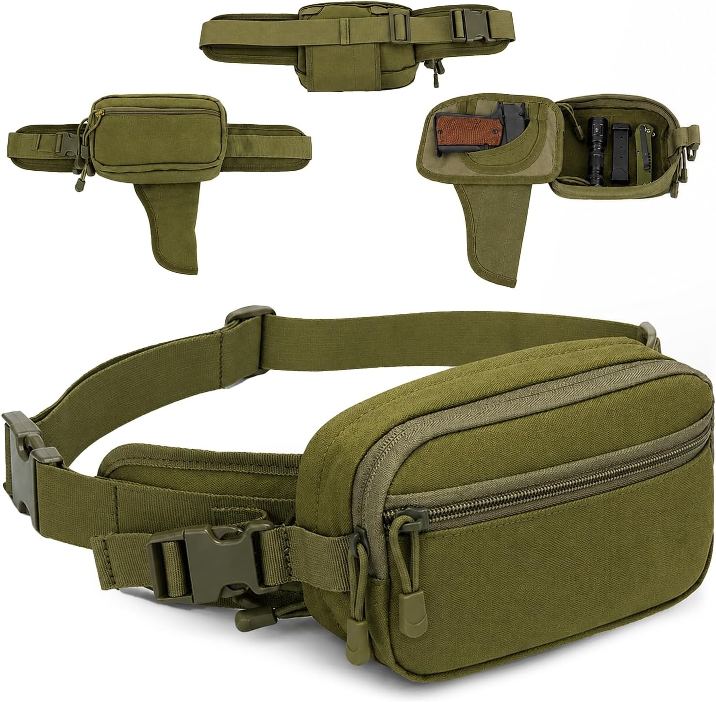 Tactical Waist Bag for Men Concealed Carry Fanny Pack & Dedicated Holster Pocket