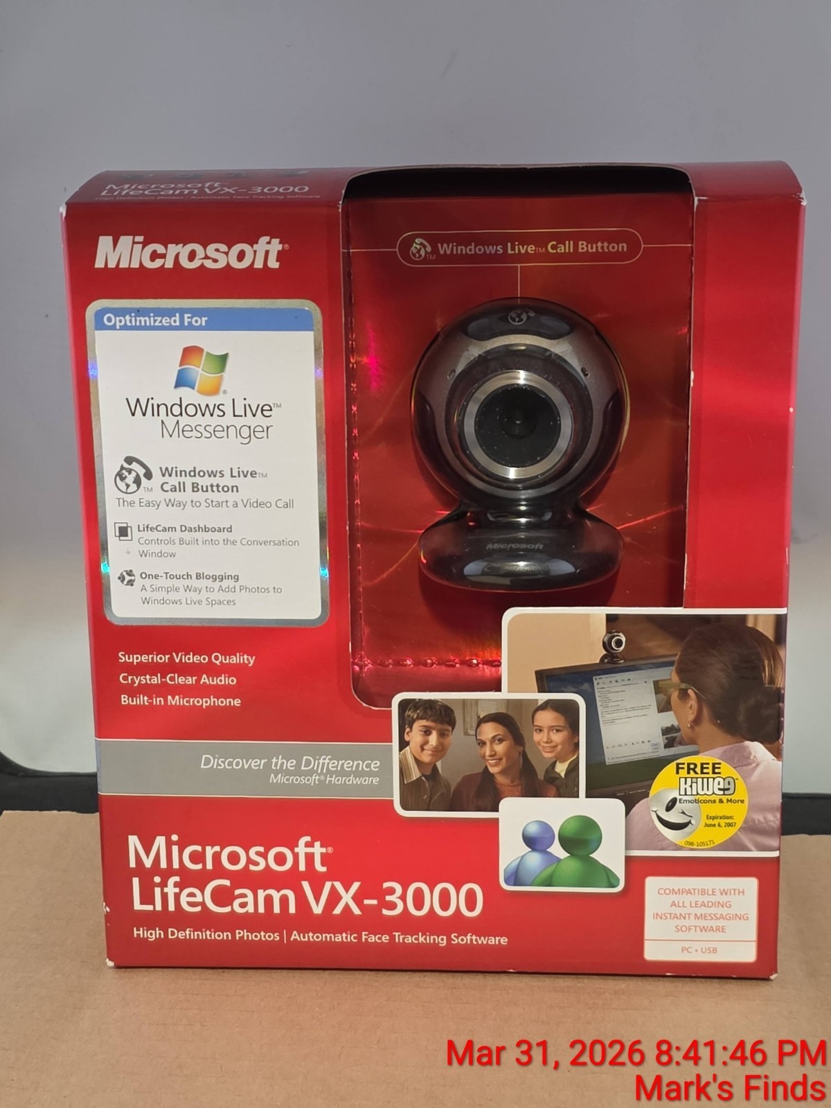 NEW FACTORY SEALED - Microsoft LifeCam VX-3000 USB 2.0 Webcam Autofocus Camera