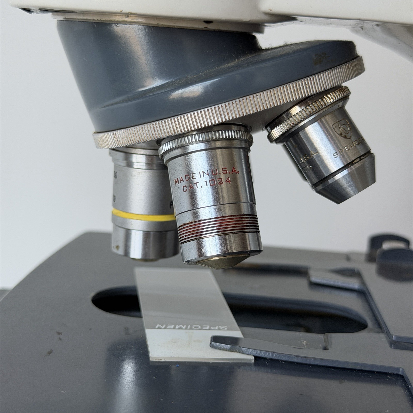 AO American Optical One-Ten 110 Microscope w/ 5 Objectives