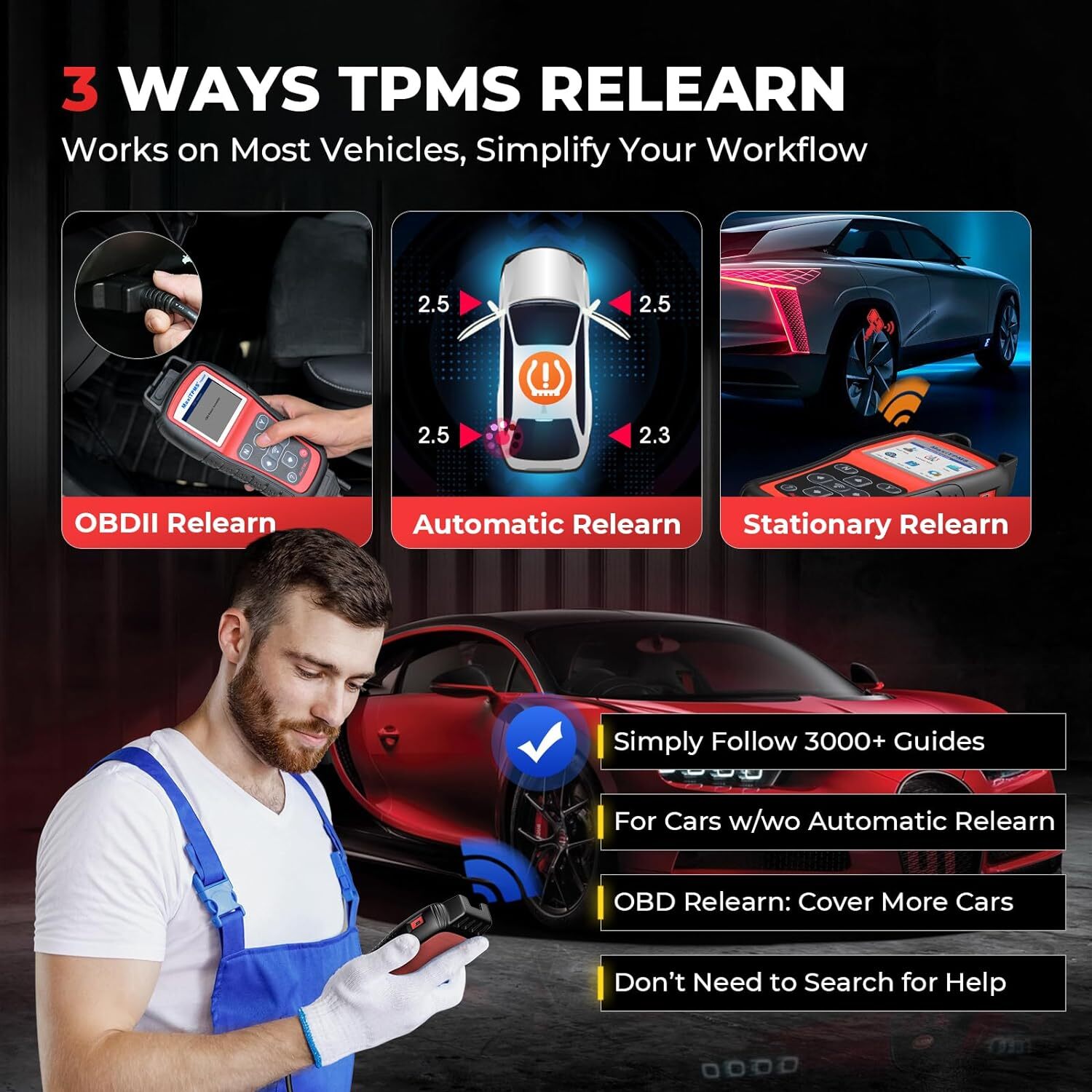 Autel MaxiTPMS TS508WF TPMS Programming Tool TPMS Reset Relearn Sensor Read DTCs