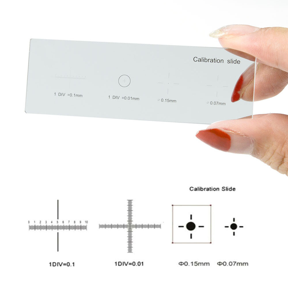 4 Scales Microscope Stage Calibration Slide Stage Micrometer Div.0.01mm