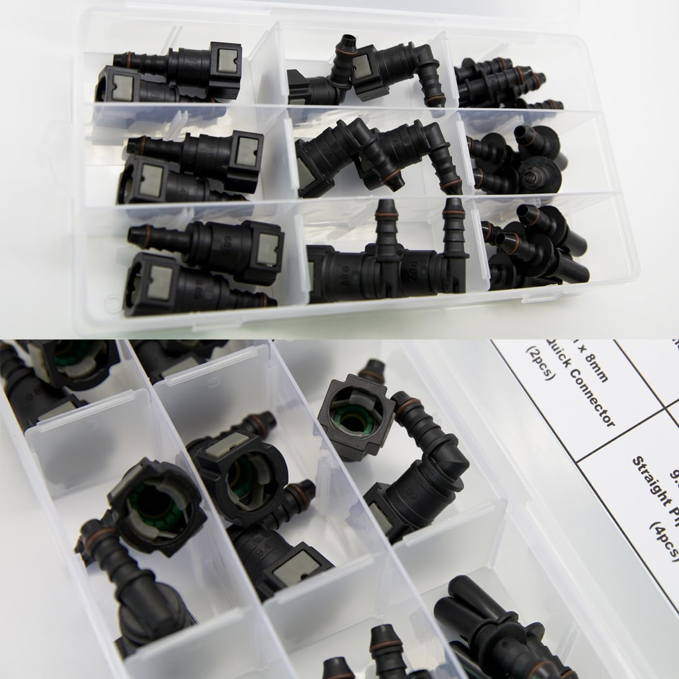 24PCS Assorted Fuel Line Quick Release Connector Kit - SAE 7.89Mm & 9.49Mm & 9.8