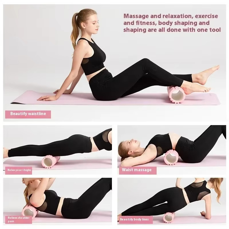 New 45cm Yoga Foam Roller Muscle Massage Block Pilates Fitness Gym Exercise Tool