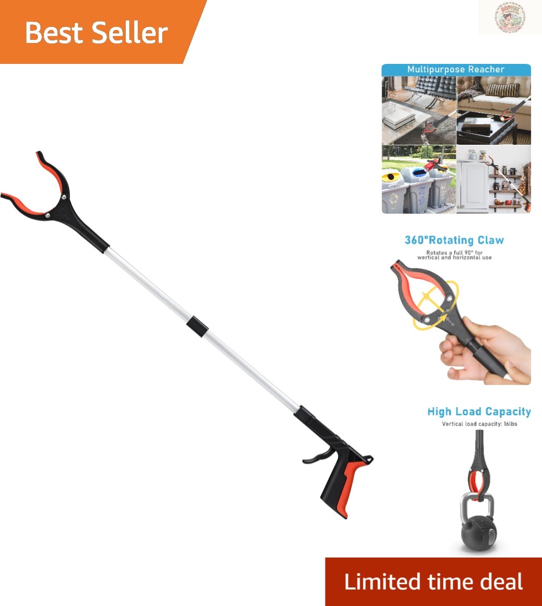 32-Inch Grabber Reacher Tool - Foldable & Lightweight for Effortless Picking